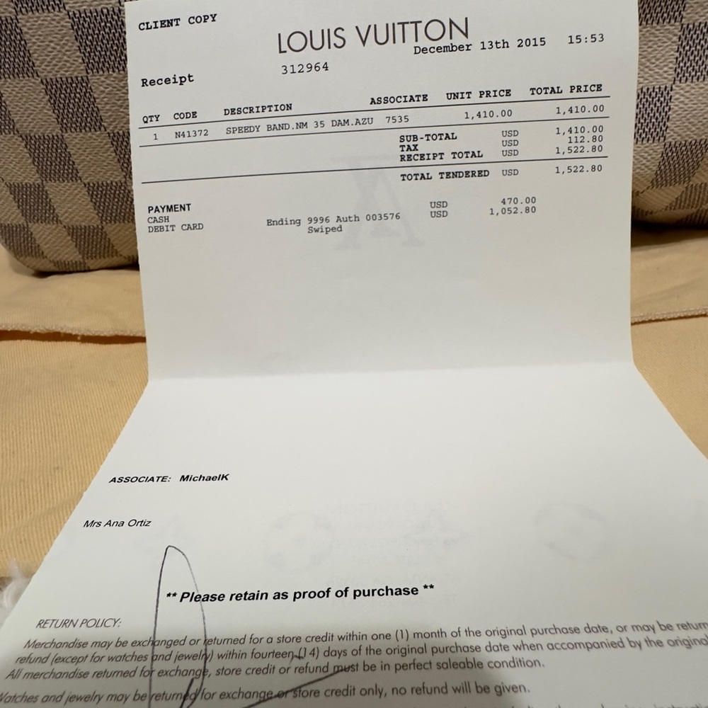 Louis Vuitton Damier Azur Satchel - Cream and Tan 35 - Picture 5 of 16